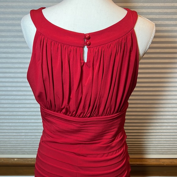AA STUDIO AA Size 12 Red Dress with neckline stones/ embellishments - Picture 6 of 11
